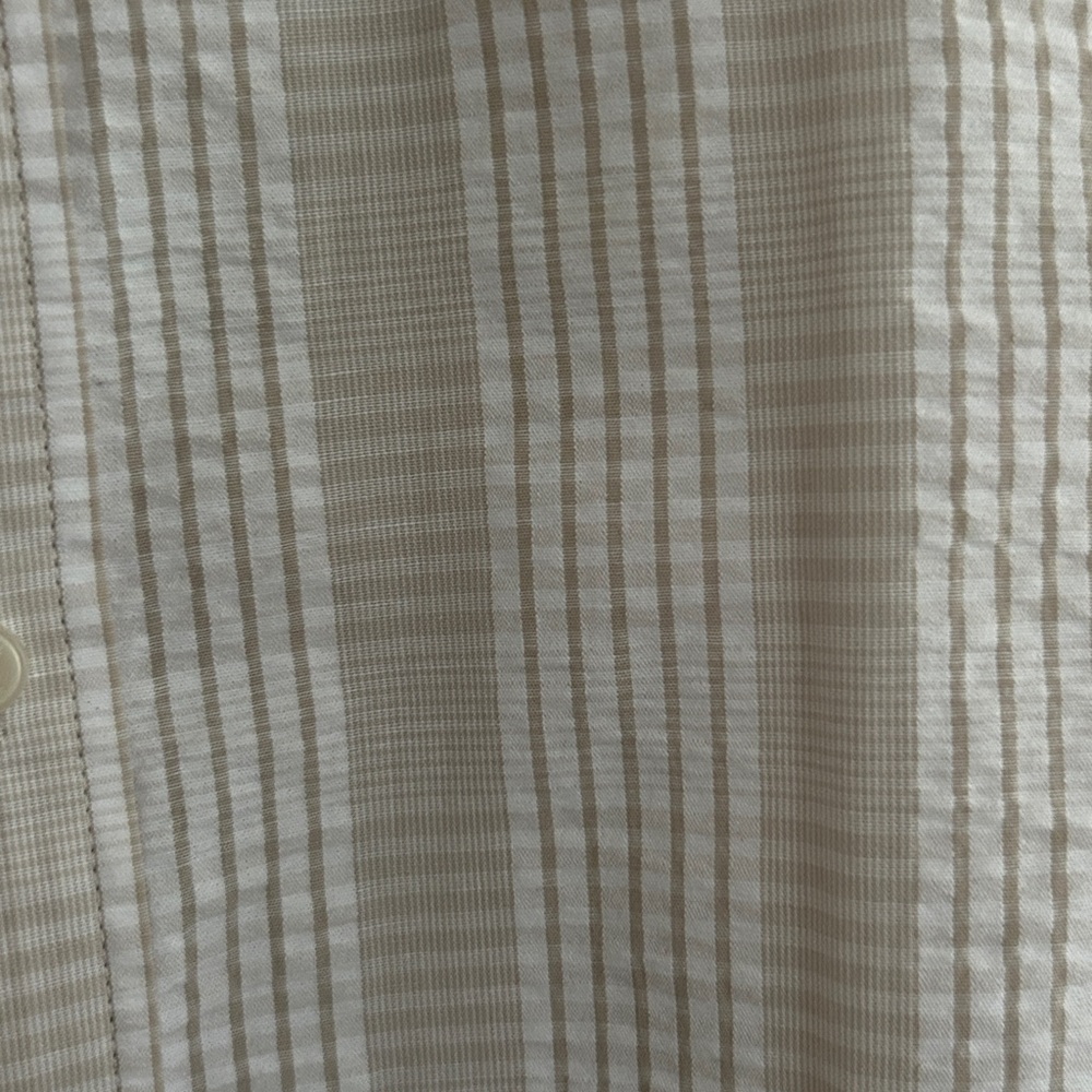 Michael Kors XXL Mens Tan stripe seersucker button down - Picture 4 of 5